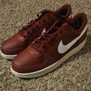 Nike Big Low Men's Maroon White Athletic Sneakers 13 355152-601